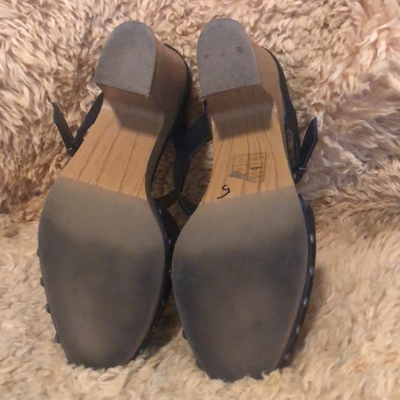 Revel high heel clog sandals navy blue size 8 - Picture 5 of 5